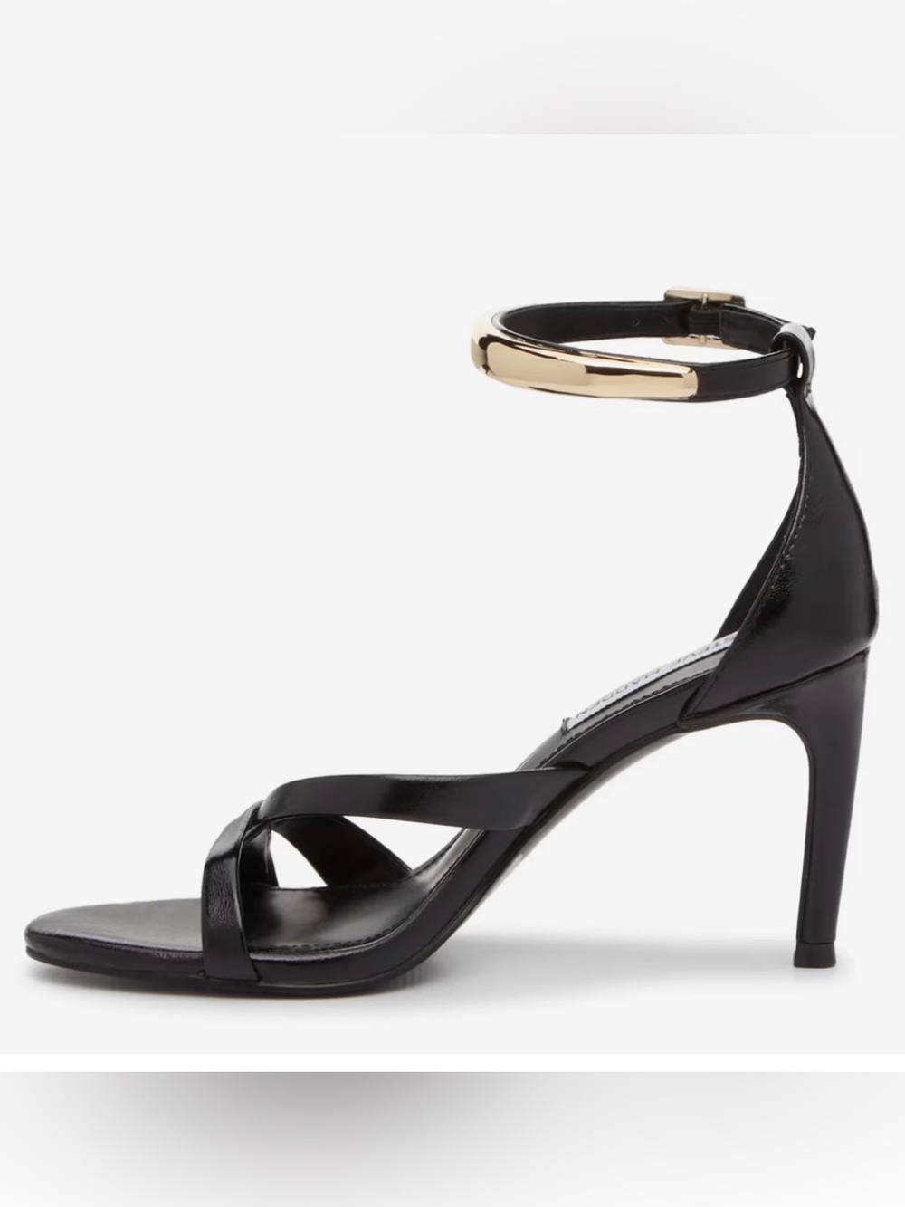 NIB Steve Madden Elsiee Black & Gold Sandals Size 9.5 - Picture 3 of 13